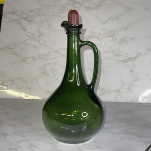 Awesome Barn Find! Green Long Neck 1976 Wine Bottle w Original Cork Stopper